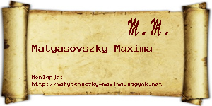 Matyasovszky Maxima névjegykártya